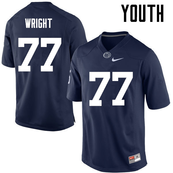NCAA Nike Youth Penn State Nittany Lions Chasz Wright #77 College Football Authentic Navy Stitched Jersey IOQ0498CV